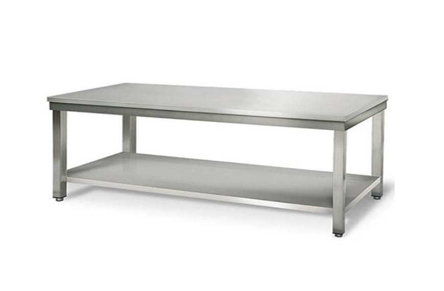 Table basse inox pour pose appareils cuisson (3m*0,64m)